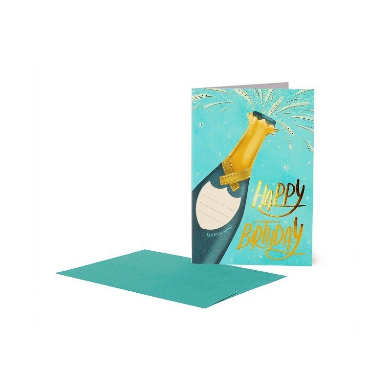 BIGLIETTO D'AUGURI GRATTA E SC -
SCRATCH OFF CARD - HAPPY BIRT -
BOTTLE - immagine 2