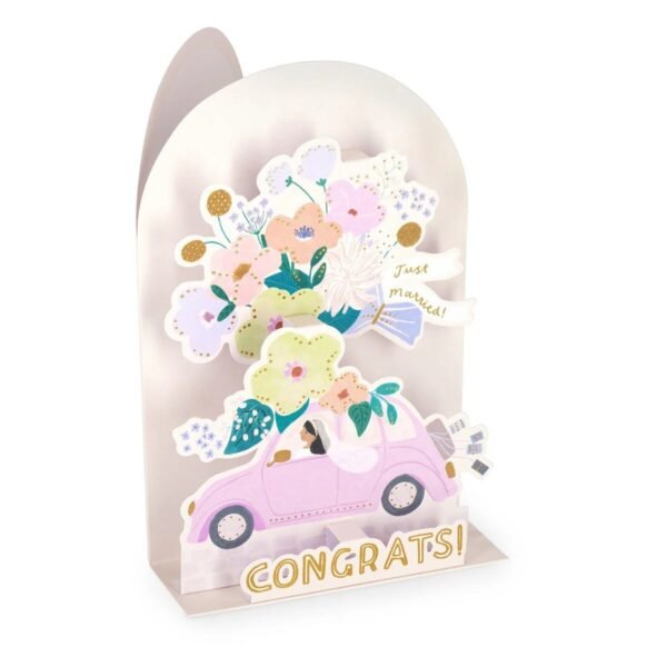 Biglietto pop-up - pop-up greeting card - wedding car
