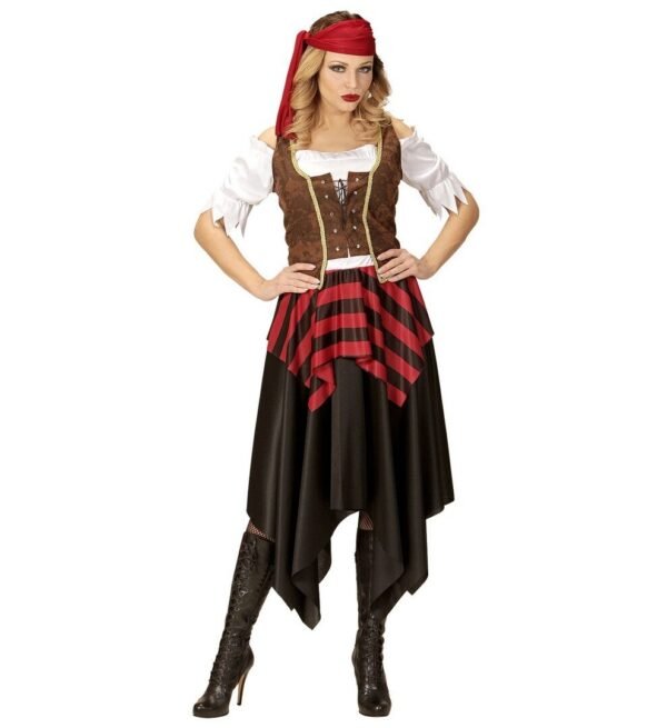 "BUCANIERA DEI CARAIBI" (vestito, fascia, cintura, bandana) TG S