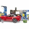bworld Petrol station and car wash + BRUDER Roadster