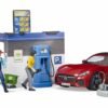 bworld Petrol station and car wash + BRUDER Roadster
