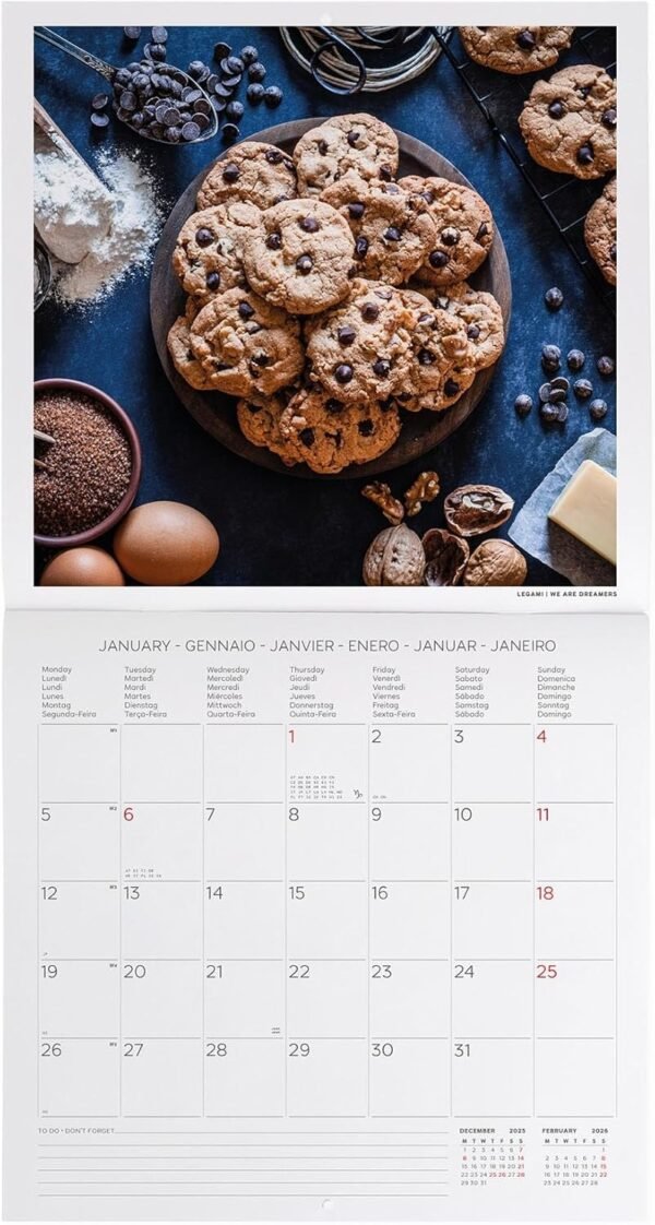 Calendari da parete - 2026 wall calendar - kitchen - 30x29 - food & drink