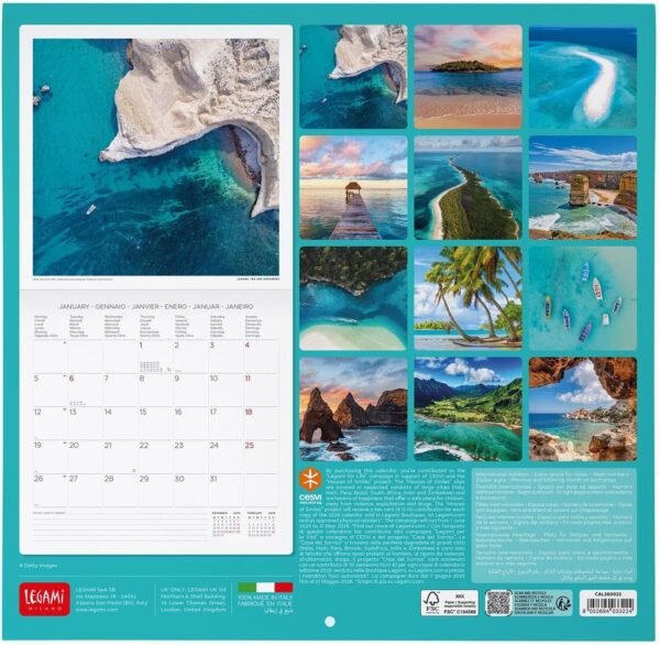 CALENDARI DA PARETE -
2026 WALL CALENDAR -
VITAMIN SEA - 30x29 -
LANDSCAPES
