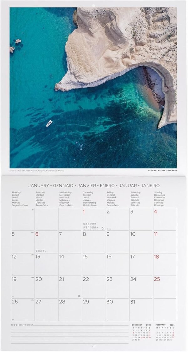 CALENDARI DA PARETE -
2026 WALL CALENDAR -
VITAMIN SEA - 30x29 -
LANDSCAPES