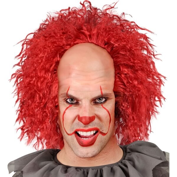 CALOTTA CON CAPELLI ROSSI CREEPY CLOWN VINTAGE in scatola