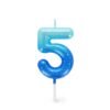 Candela per torta - happy birthday candle - blue - 5