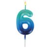 CANDELA PER TORTA - HAPPY BIRTHDAY CANDLE - BLUE - 6