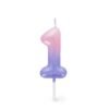 Candela per torta - happy birthday candle - pink - 1