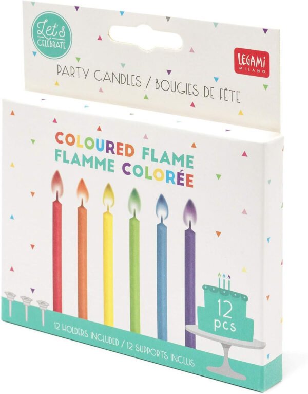 CANDELINE CON FIAMMA COLORATA - PARTY CANDLES WITH COLOURED FLAMES - MULTICOLOR