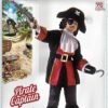 "CAPITANO PIRATA" (casacca, jabot, pantaloni con copristivali, cintura, cappello, benda per occhio)  TG 116 CM