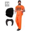 Carcerato (maglietta, pantaloni, berretto, baffi)