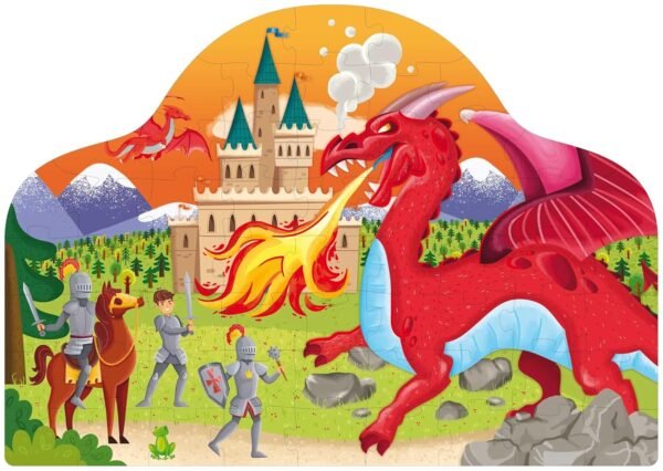 Cavalieri e draghi. Libro e puzzle fantasy. Ediz. a colori. Con puzzle sagomato