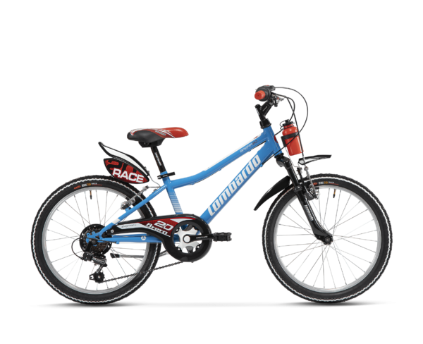 Ciclo 20 mtb u.race6v.acc. colorazione nera con particolari gialli e rossi