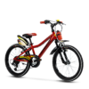 Ciclo 20 mtb u.race6v.acc. colorazione nera con particolari gialli e rossi