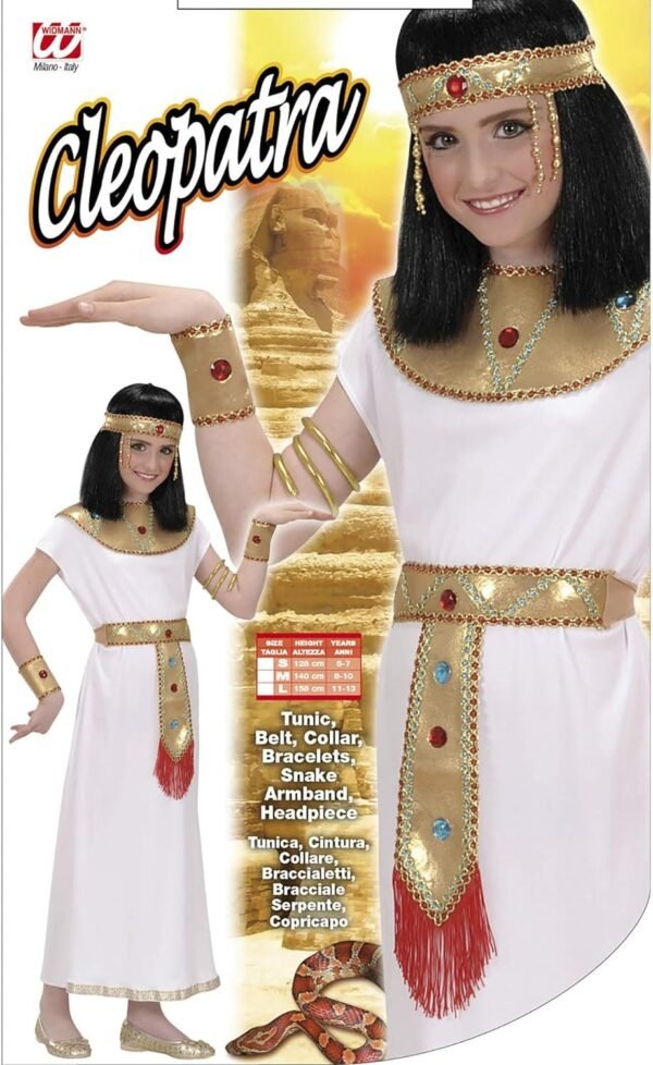 "CLEOPATRA" (tunica, cintura, collare, braccialetti, bracciale serpente, copricapo)