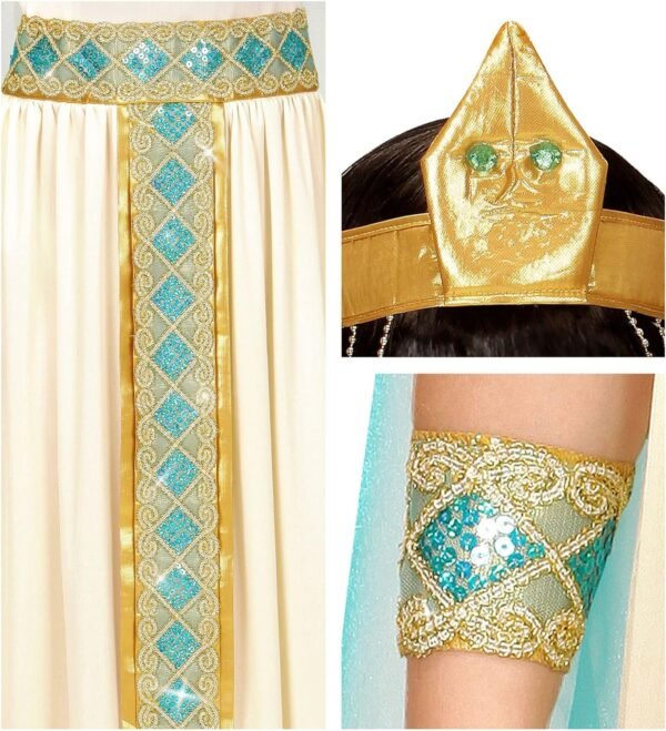 "CLEOPATRA" (vestito con cintura, collare, braccialetti, copricapo, mantello)
