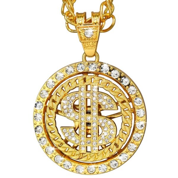 Collana dollaro strass 70 cm