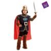 Costume Cavaliere 5-6 Anni Corona, passamontagna,
casacca, cintura, mantello, pantaloni e copristivali
