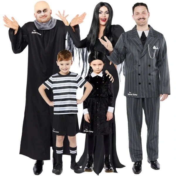 Costume Morticia Adulto - S Vestito e parrucca