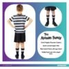 Costume pugsley - 4/6 anni maglietta, pantaloncini e calze