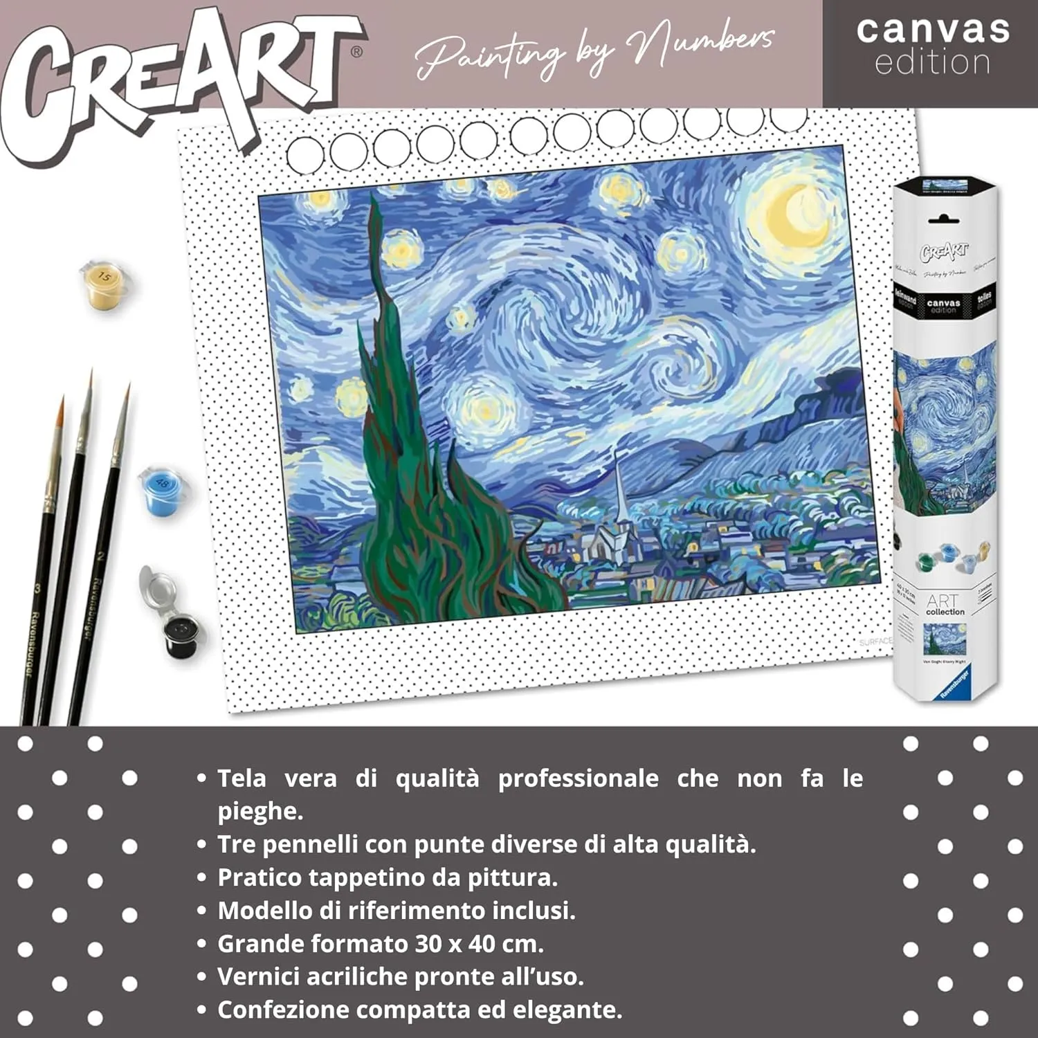 CreArt Serie B Canvas - Van Gogh, notte - immagine 3