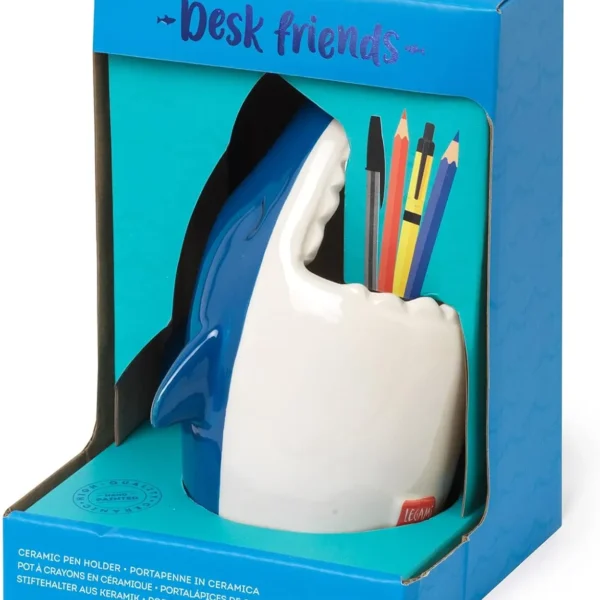 DESK FRIENDS - PORTAPENNE IN CERAMICA - SHARK