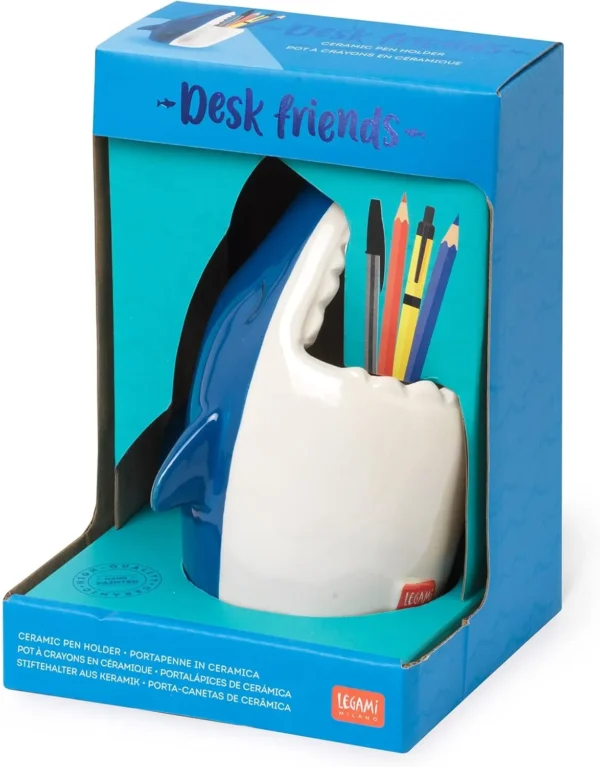 DESK FRIENDS - PORTAPENNE IN CERAMICA - SHARK
