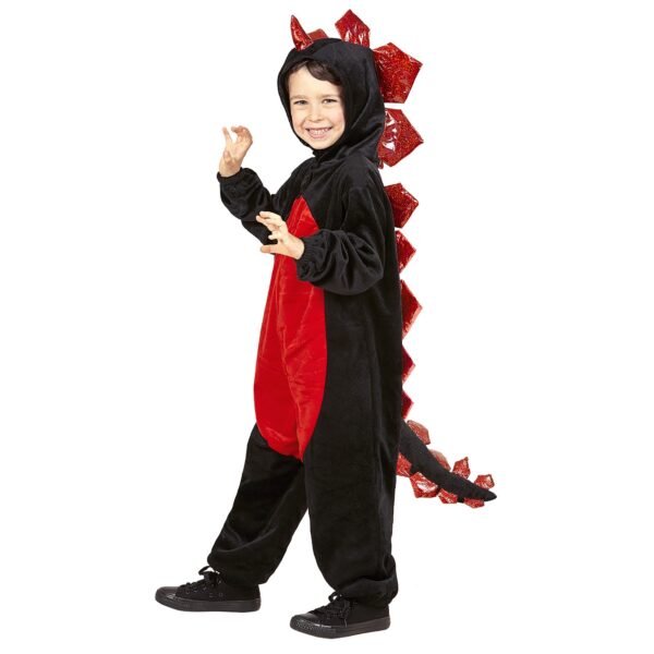 DRAGO NERO IN PELUCHE (costume con cappuccio)