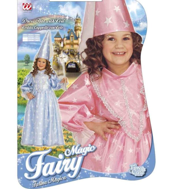 "FATINA MAGICA" ass. rosa e azzurro (vestito, cappello con velo) 4/5 ANNI