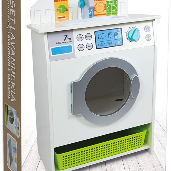 FATTO DI LEGNO - SET LAVANDERIA LAVATRICE H 41,5CM