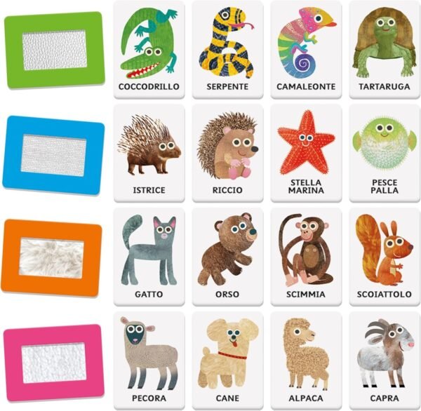 Flashcards Animali Tattili Montessori
