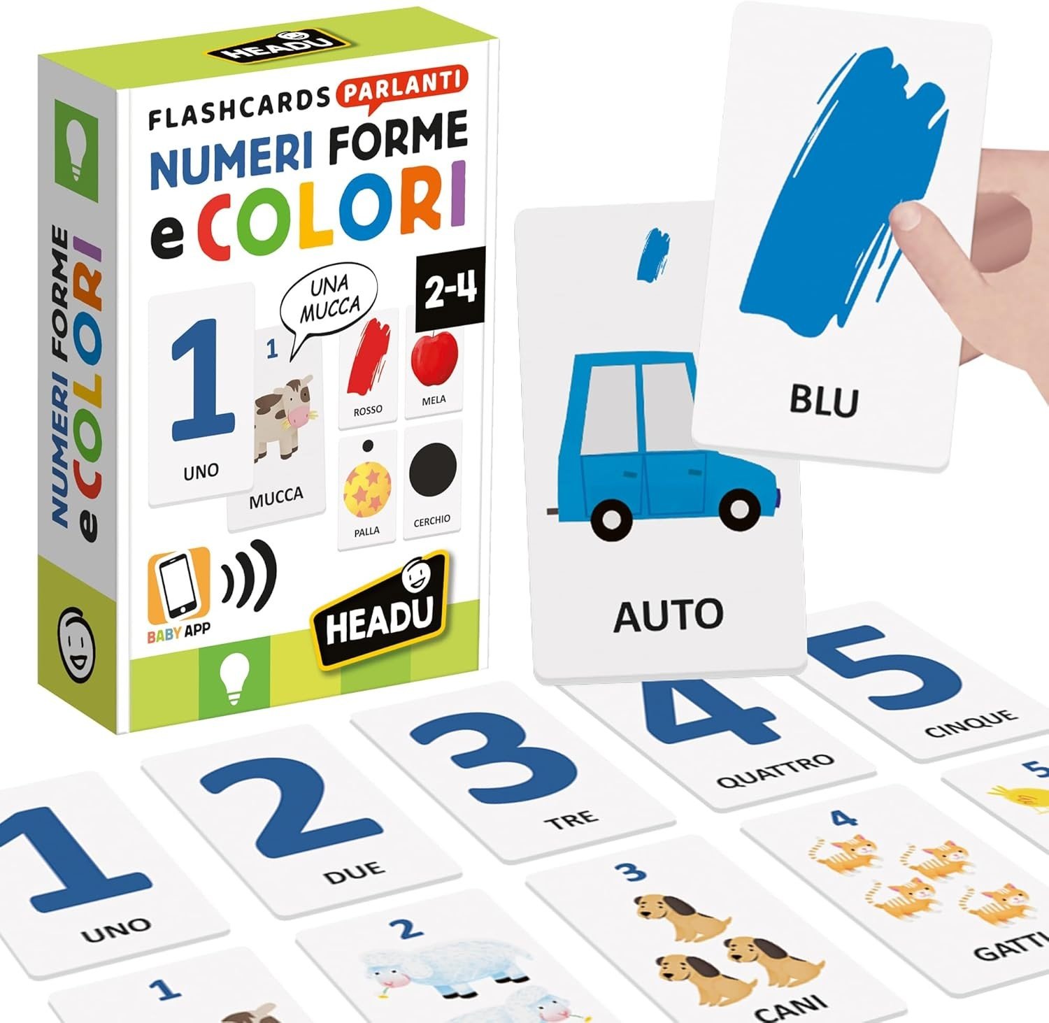Flashcards Parlanti Numeri, Forme e Colori
