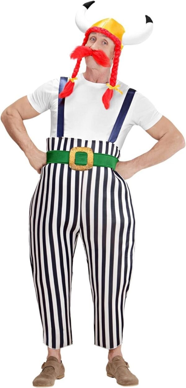 gaulois-maxi-pantaloni-con-bretelle-cintura-elmo-con-trecce-baffi.jpg "GAULOIS" (maxi pantaloni con bretelle, cintura, elmo con trecce, baffi)