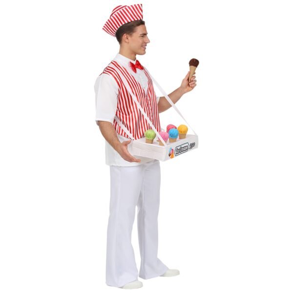 GELATAIO (camicia con gilet, farfallino, cappello, porta coni con 6 ..