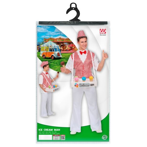 GELATAIO (camicia con gilet, farfallino, cappello, porta coni con 6 ..
