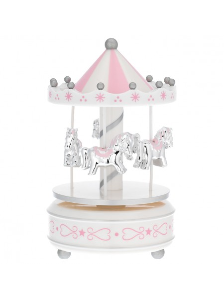 GIOSTRA IN MAT. ACRILICO CON CAVALLI ROSA