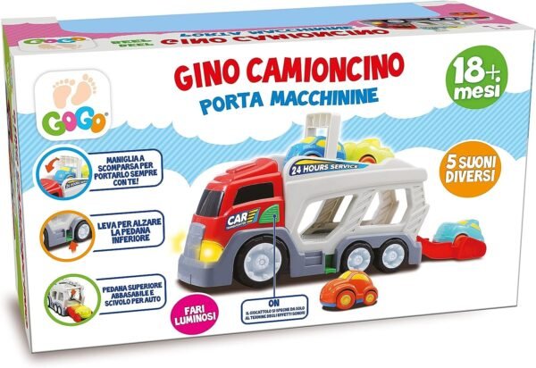 GOGO - GINO CAMIONCINO PORTA MACCHININE LUCI