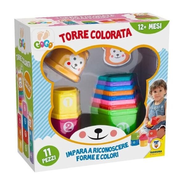 GOGO - TORRE COLORATA NUMERI CON SONAGLIO ORSETTO