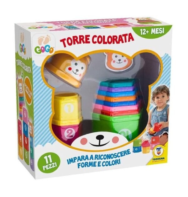 GOGO - TORRE COLORATA NUMERI CON SONAGLIO ORSETTO
