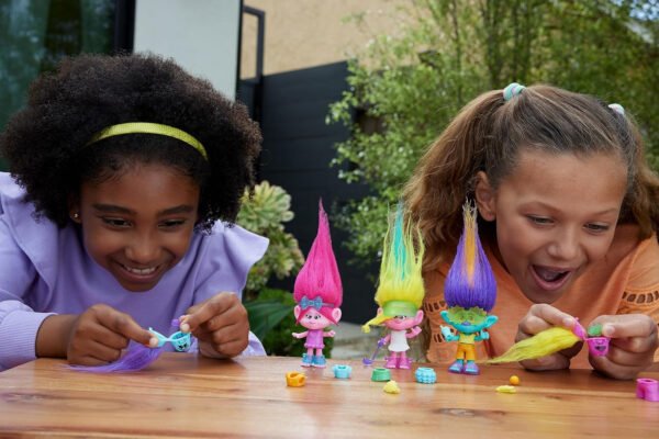 HNF02 Trolls 3 Band Together Hair Pops Poppy piccola bambola da 10 cm