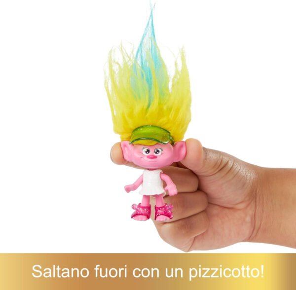 HNF02 Trolls 3 Band Together Hair Pops Poppy piccola bambola da 10 cm