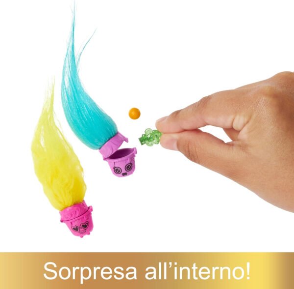 HNF02 Trolls 3 Band Together Hair Pops Poppy piccola bambola da 10 cm
