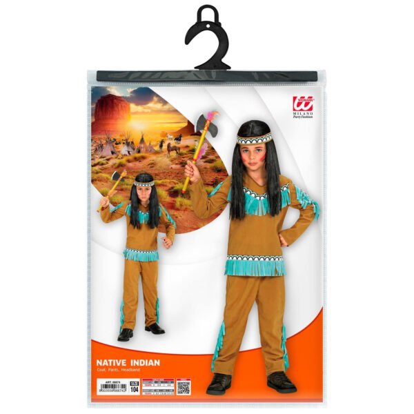 INDIANO (casacca, pantaloni, fascia per testa)  11/13 ANNI