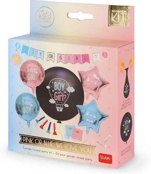 KIT FESTA DI GENDER
REVEAL - PINK OR BLUE, WE
LOVE YOU