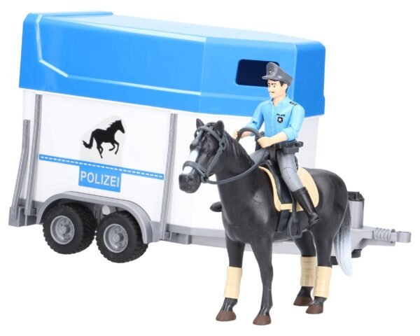 Land Rover Def. Police vehicle horse trailer,horse+policeman