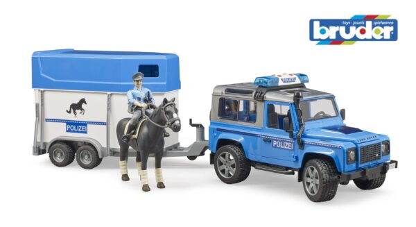 Land Rover Def. Police vehicle horse trailer,horse+policeman