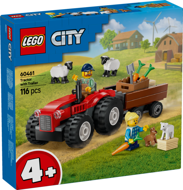 LEGO CITY TRATTORE AGRICOLO ROSSO CON
RIMORCHIO E PECORE 60461