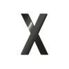 Lettera adesiva in metallo - my initial - x