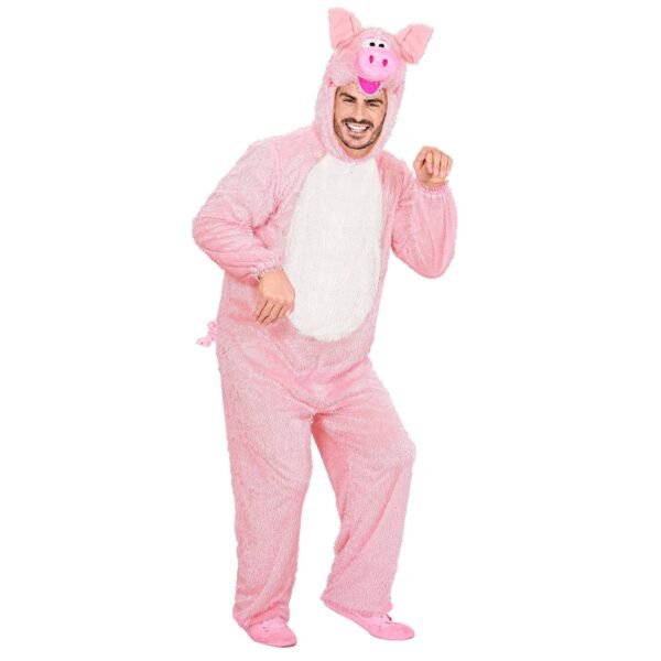 Maiale funny (costume con cappuccio e maschera)