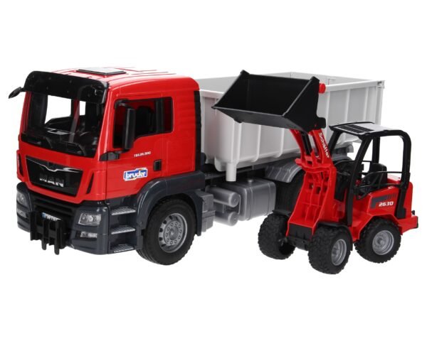 MAN TGS Truck with Roll-Off- Container and Sch&auml;ffer Compact